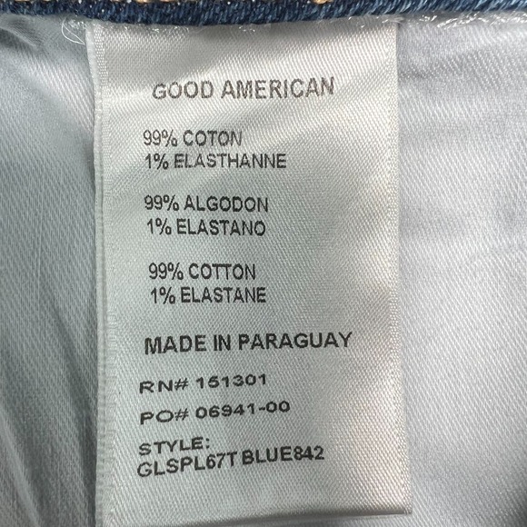 Good American Cigarette Jeans Womens 8/29 Distressed Stretch Shark Bite Hem - Picture 8 of 10